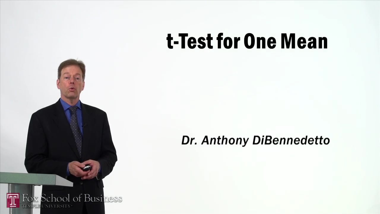 t-Test for One Mean