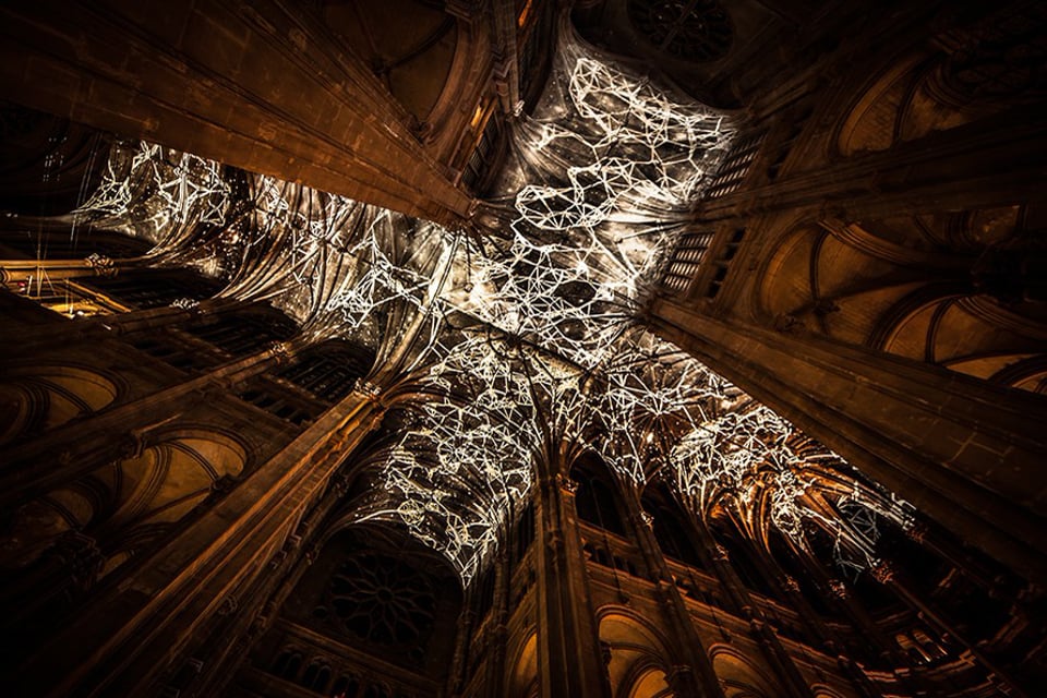 Miguel CHEVALIER "Voûtes Célestes 2016" Nuit Blanche 2016 Saint Eustache Paris