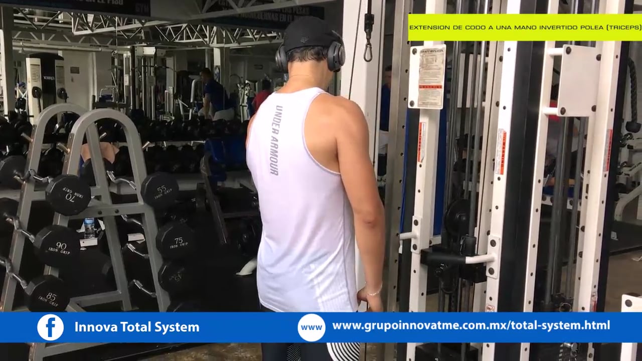 EXTENSION DE CODO A UNA MANO INVERTIDO POLEA (TRICEPS) on Vimeo