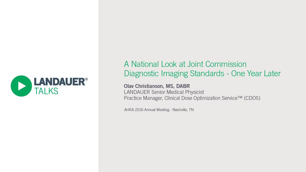 A National Look at Joint Commission Diagnostic Imaging Standards One