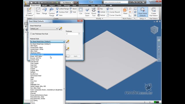 M1A2 - Conhecendo o ambiente de Chapas do Autodesk Inventor