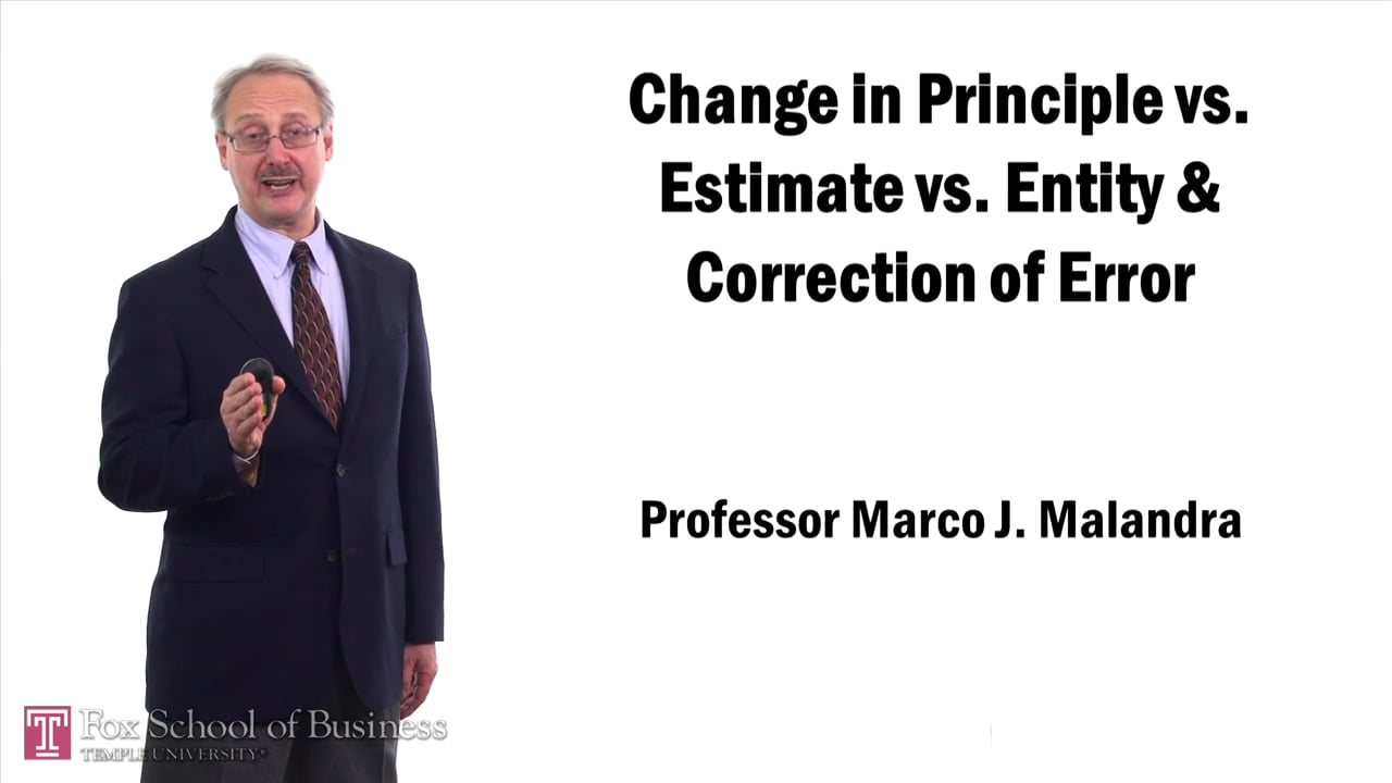 Change in Principle vs Estimate vs Entity and Correction of Error