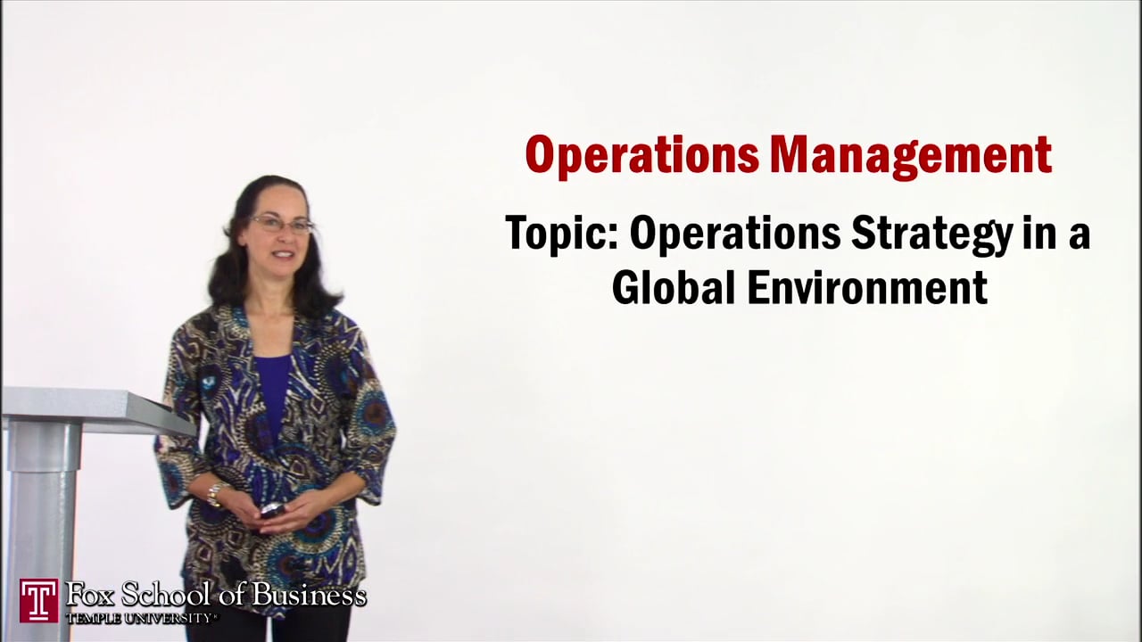 Strategy II: Operations Strategy in a Global Environment