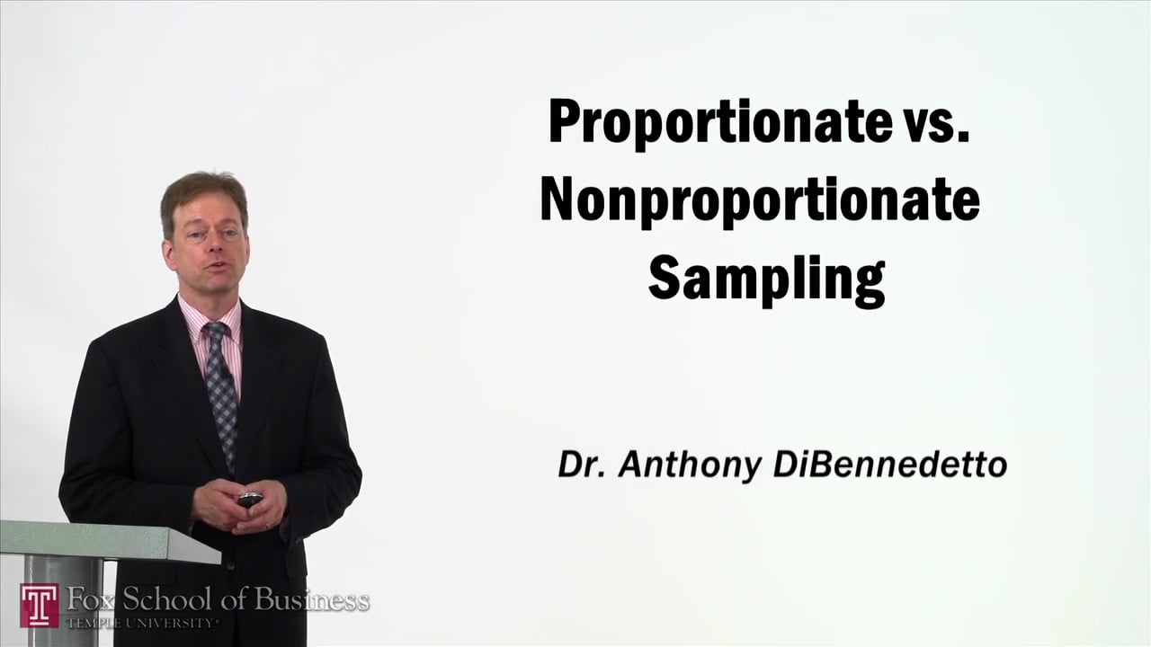 Proportionate vs Nonproportionate Sampling