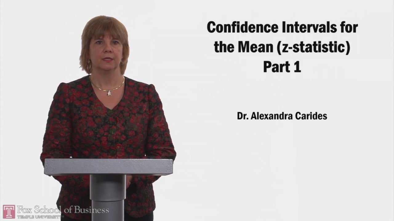 Confidence Intervals for the Mean (z-Statistic) PT1