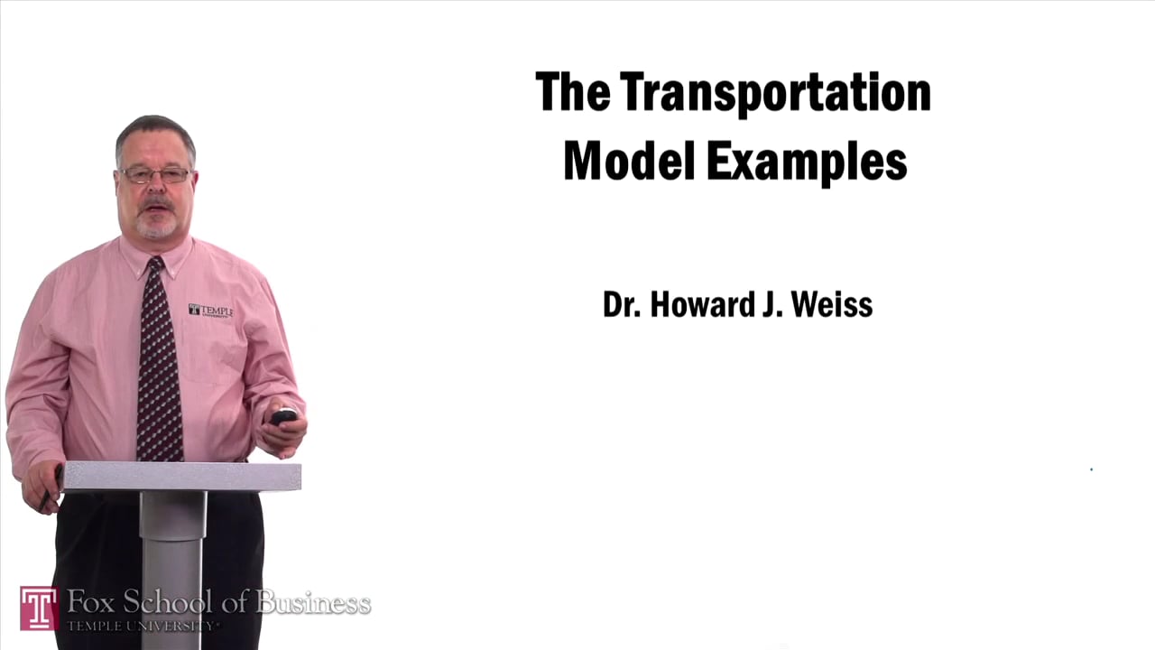 Login to view Transportation Model Examples
