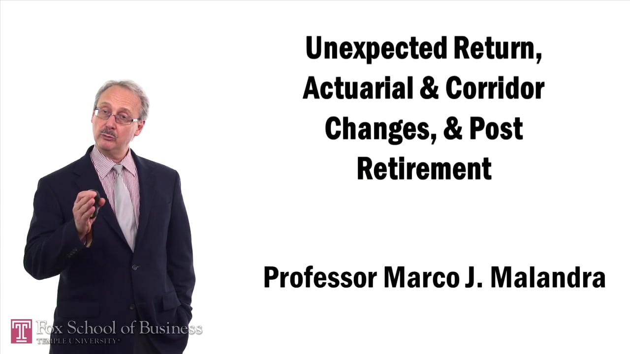 Unexpected Return Actuarial and Corridor Changes and Post Retirement