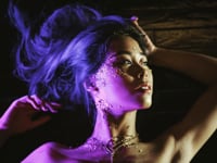 Joey Kim performing at Sandra LaMorgese’s ALL NUDE Book Launch Party.