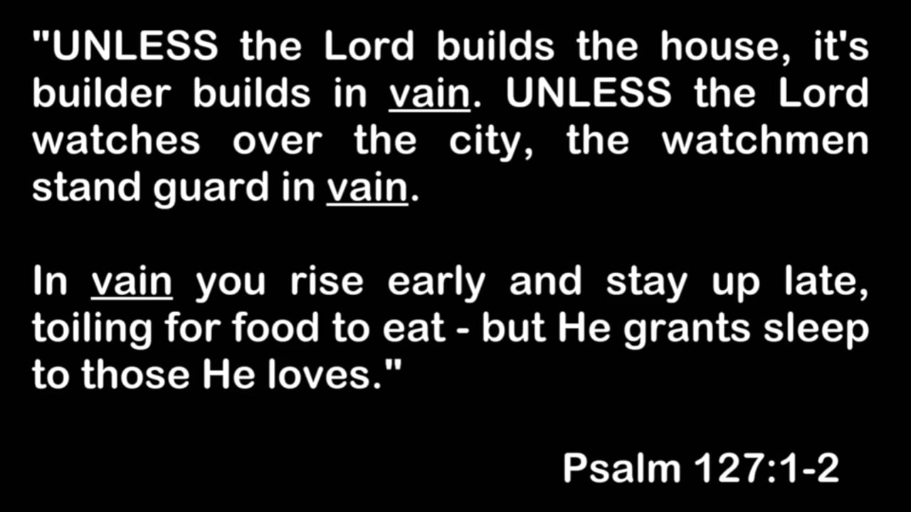 "Are You Working In Vain? Building To Last!"