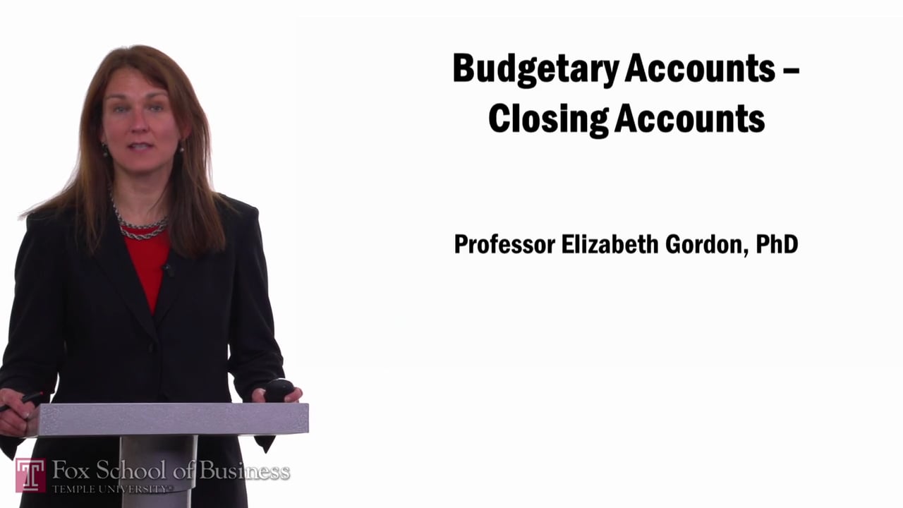 Budgetary Accounts-Closing Accounts