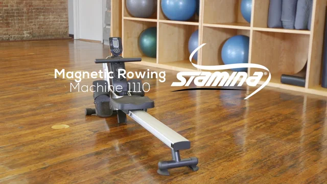 Stamina magnetic rowing machine 1130 with 16 resistance levels and free chest strap heart rate discount monitor