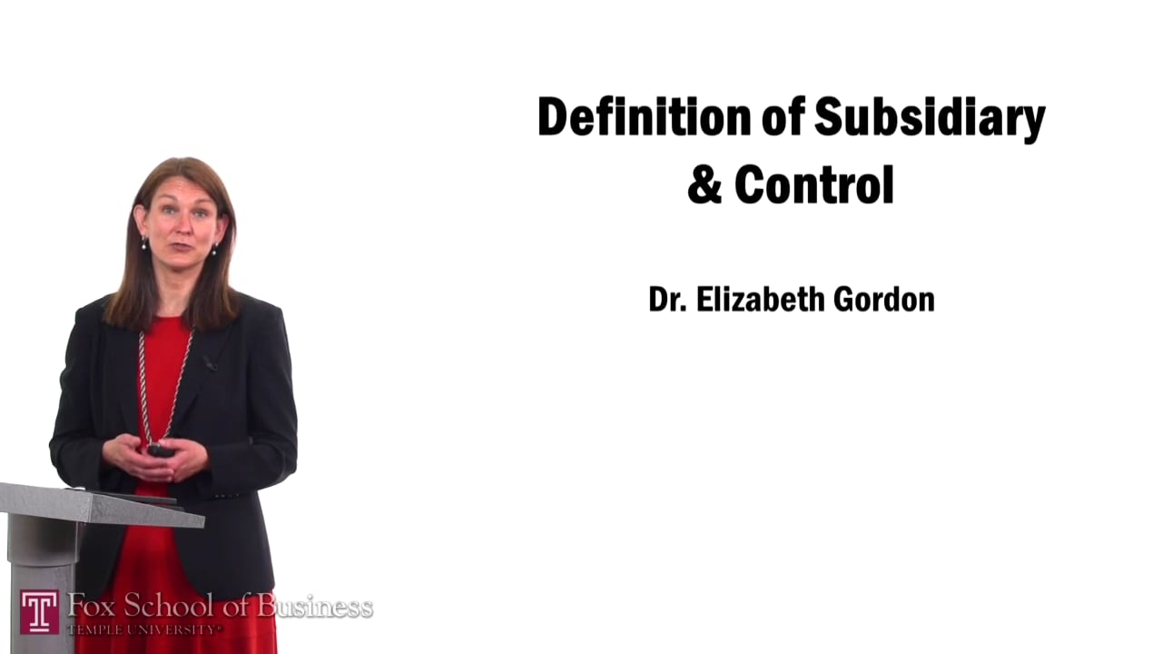 Definition of Subsidiary and Control