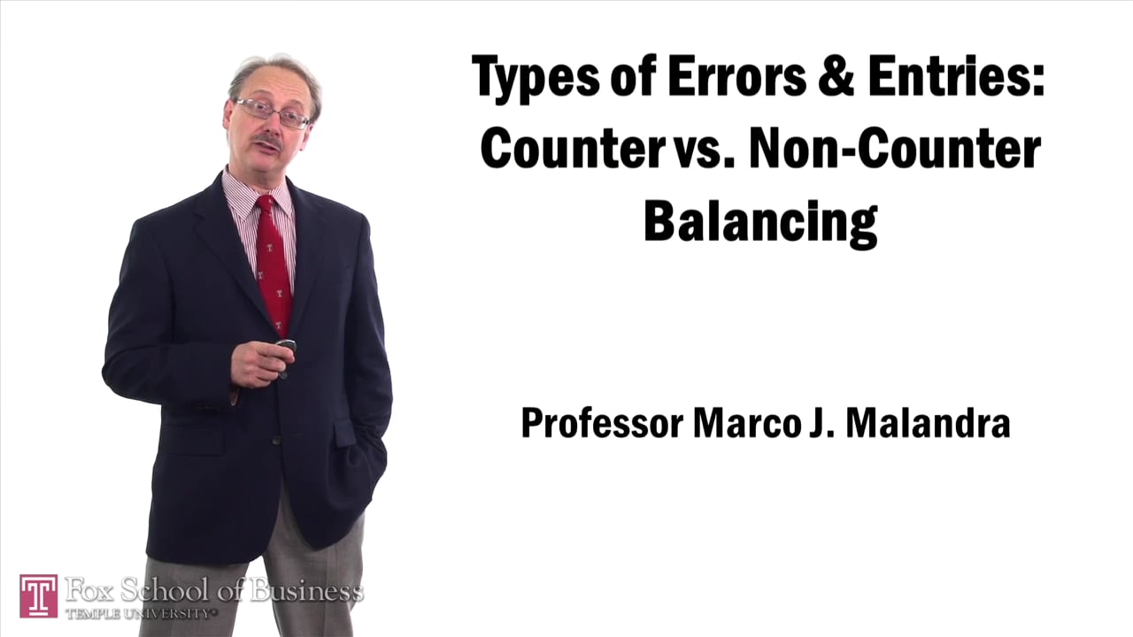 Types of Errors and Entries – Counter vs. Non Counter Balancing