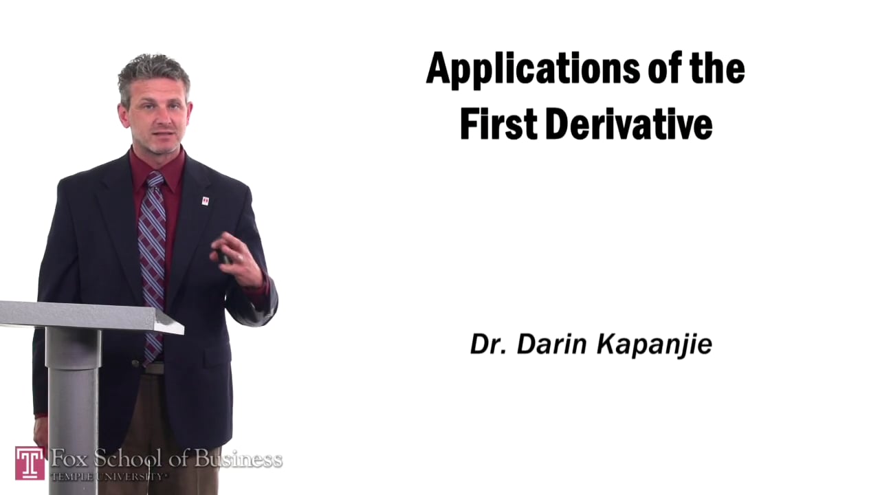 Applications of the First Derivative
