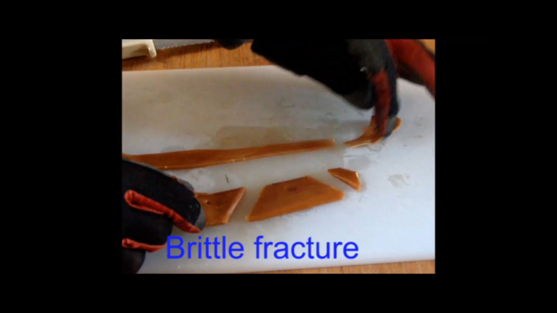 Ductile and brittle fracture of toffee (and snow is like toffee)