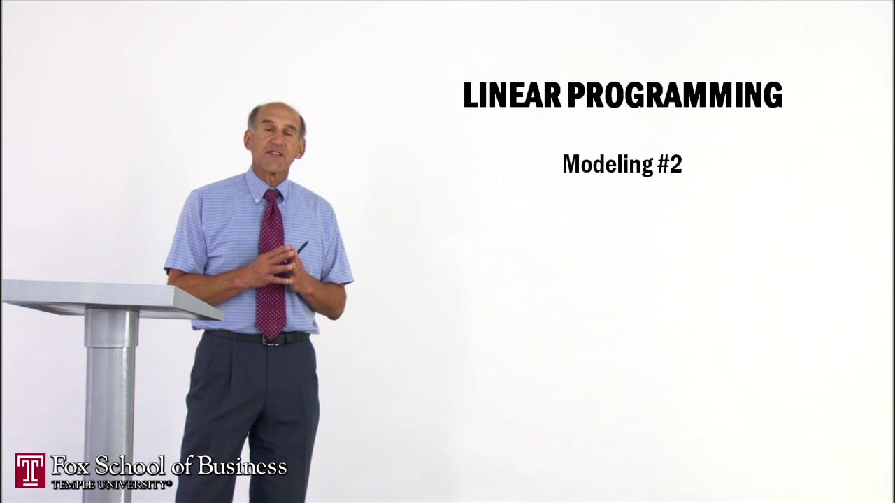 Linear Programming II: Modeling 2