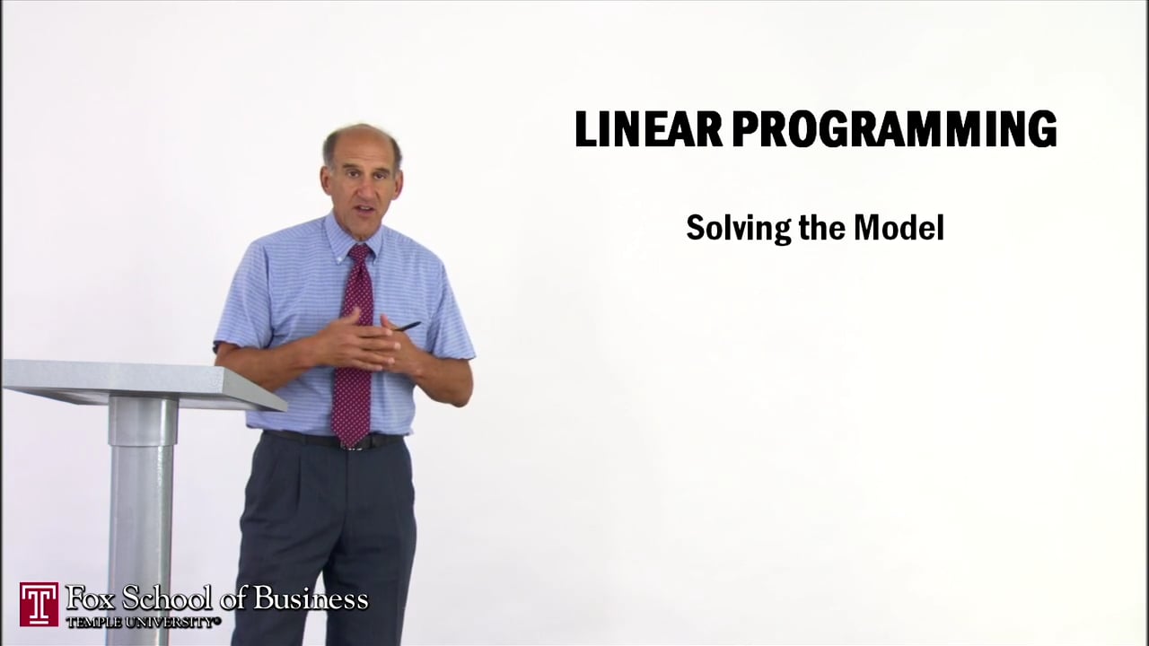 Linear Programming III: Solving the Model
