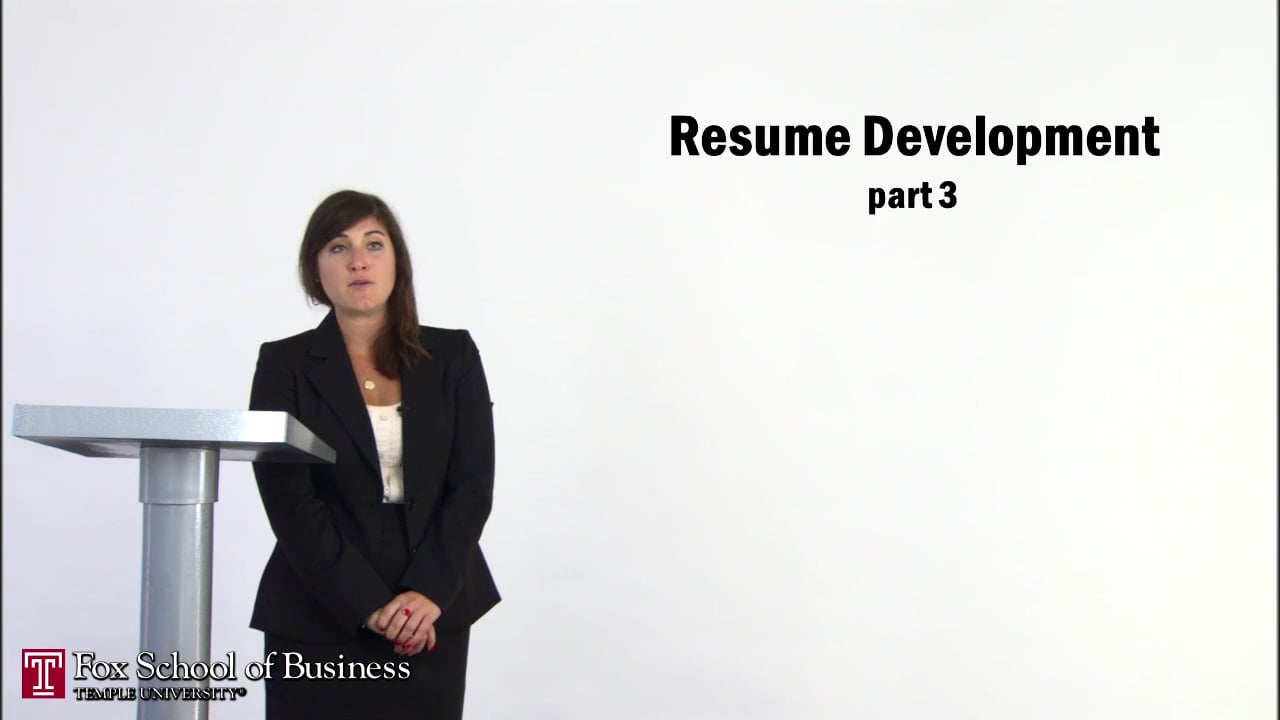 Resume Development III