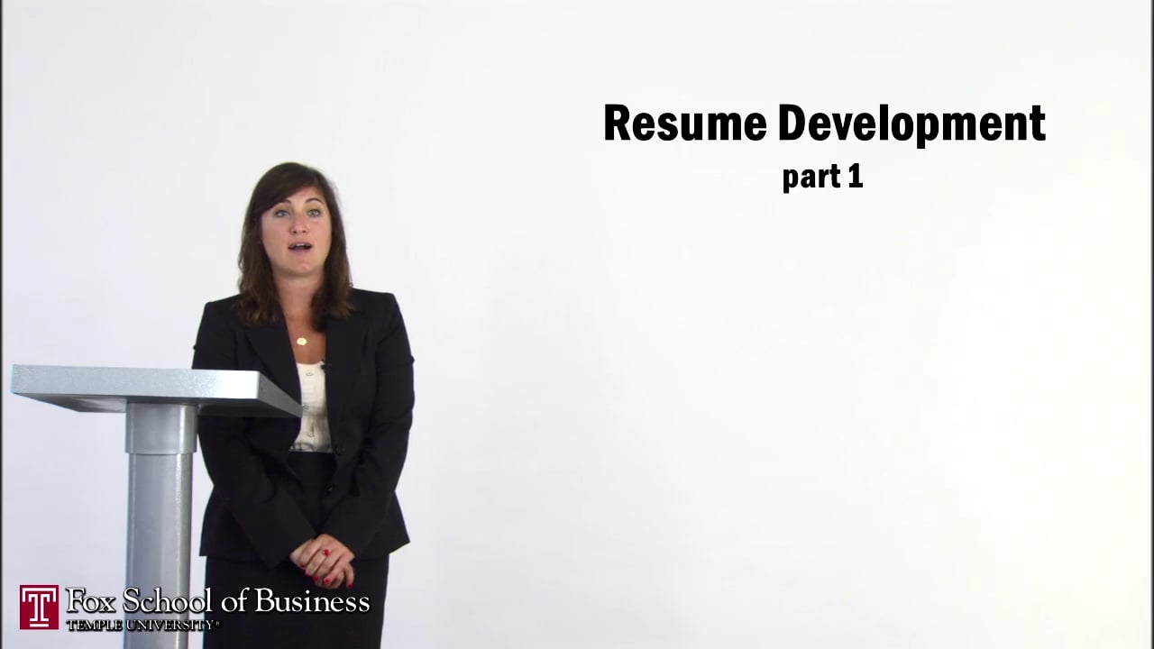 Resume Development I