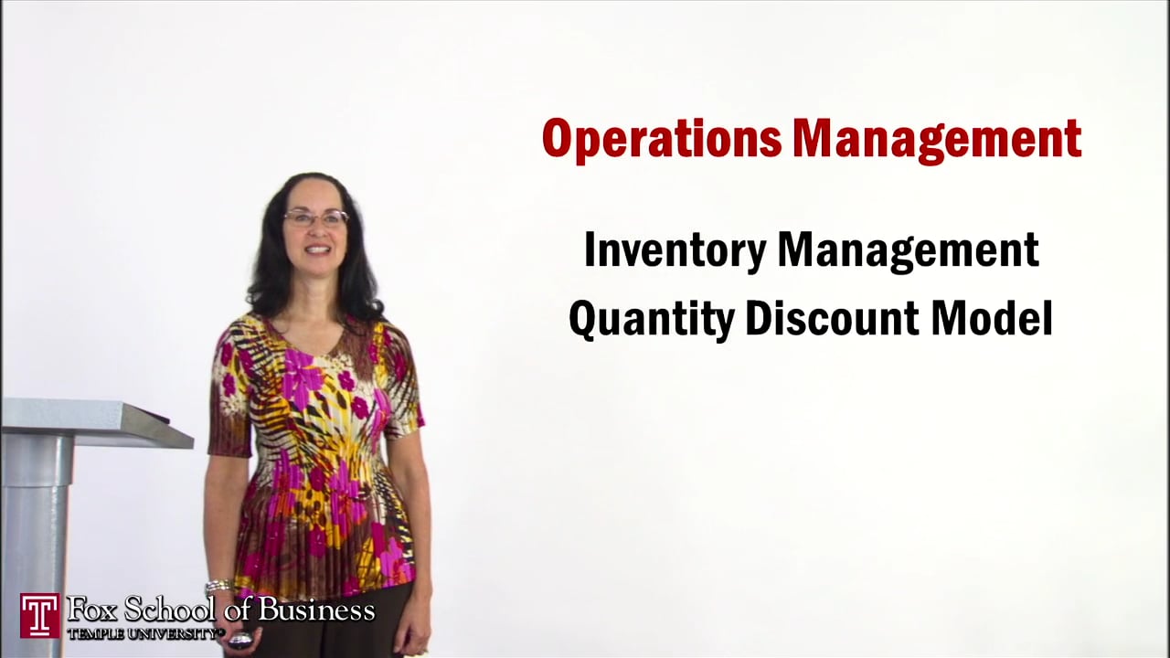 Login to view Inventory Management IV: Quantity Discount Model