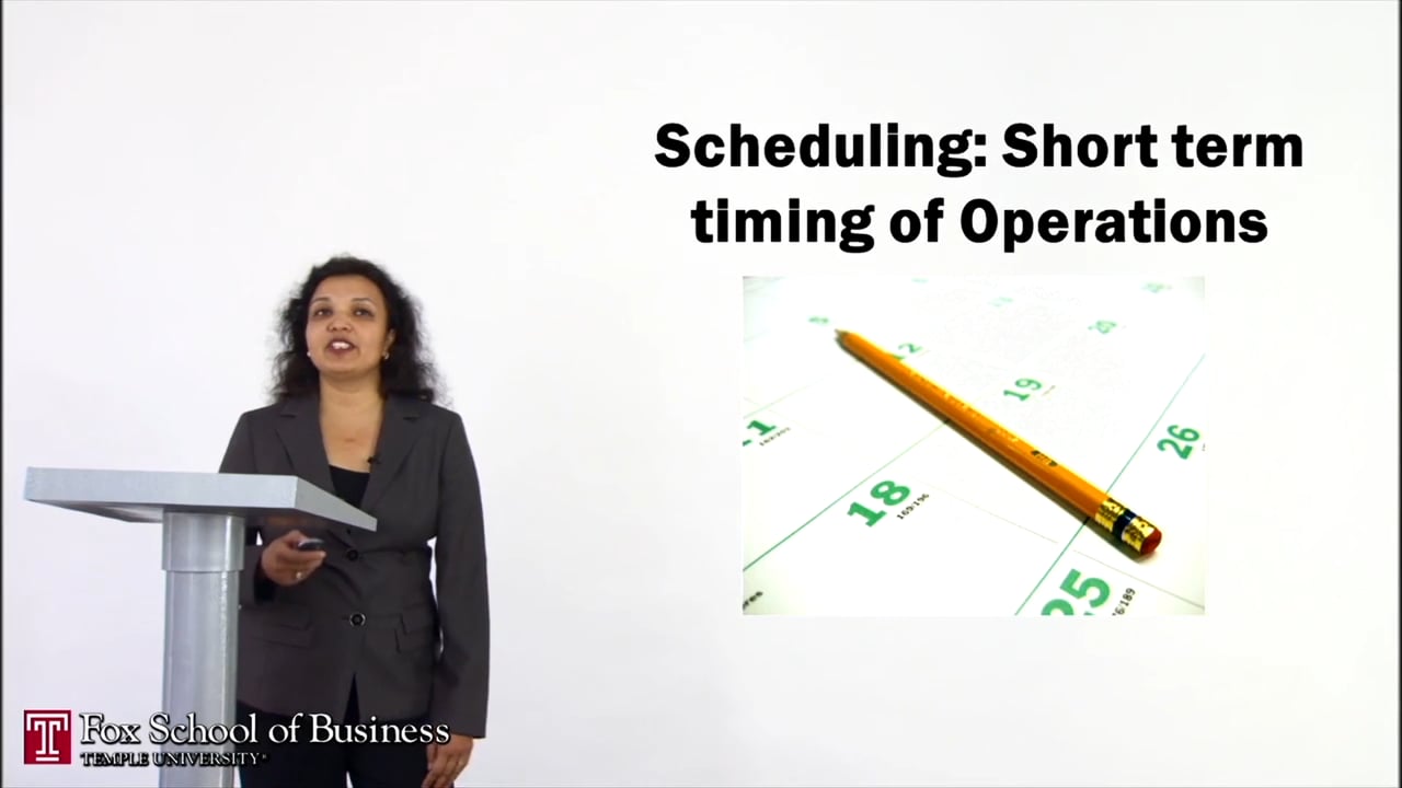 Scheduling: Short term timing of Operations