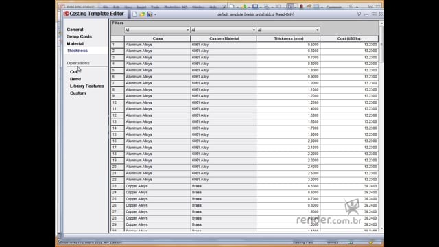 M1A1 - Conhecendo o SolidWorks Costing