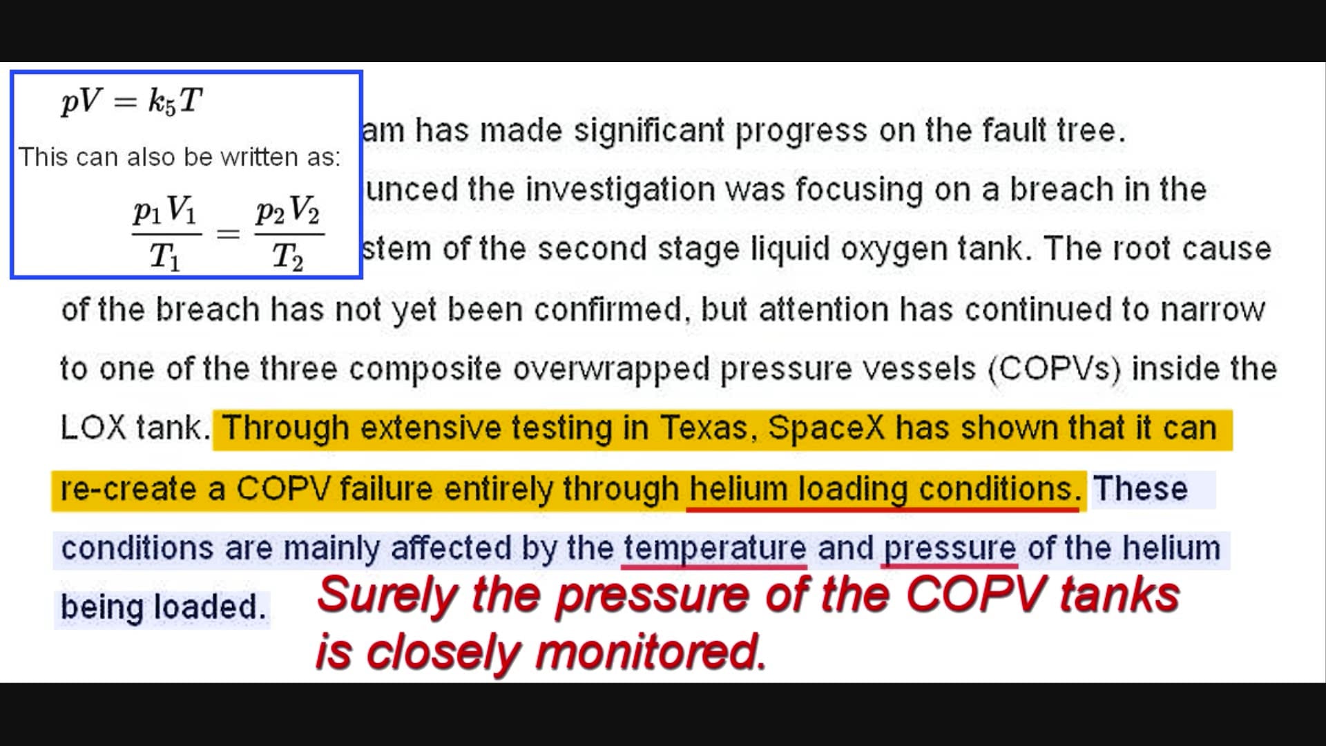 Spacex Official Pad Anomaly Update #2 - Helium, COPVs, and the Unknown ...
