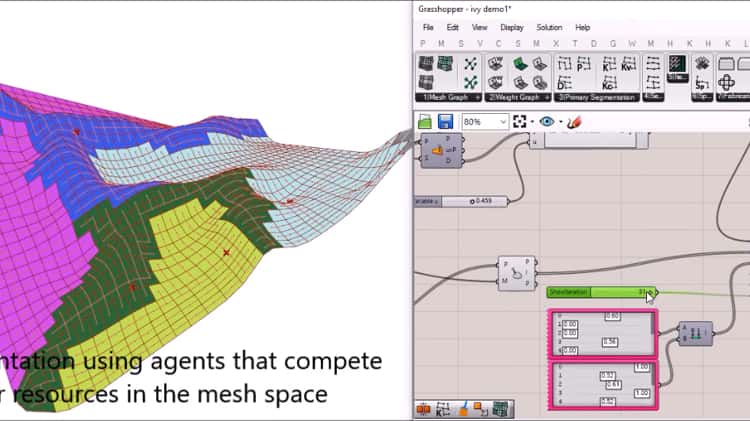 Mesh pattern and segmentation interrogations - Grasshopper