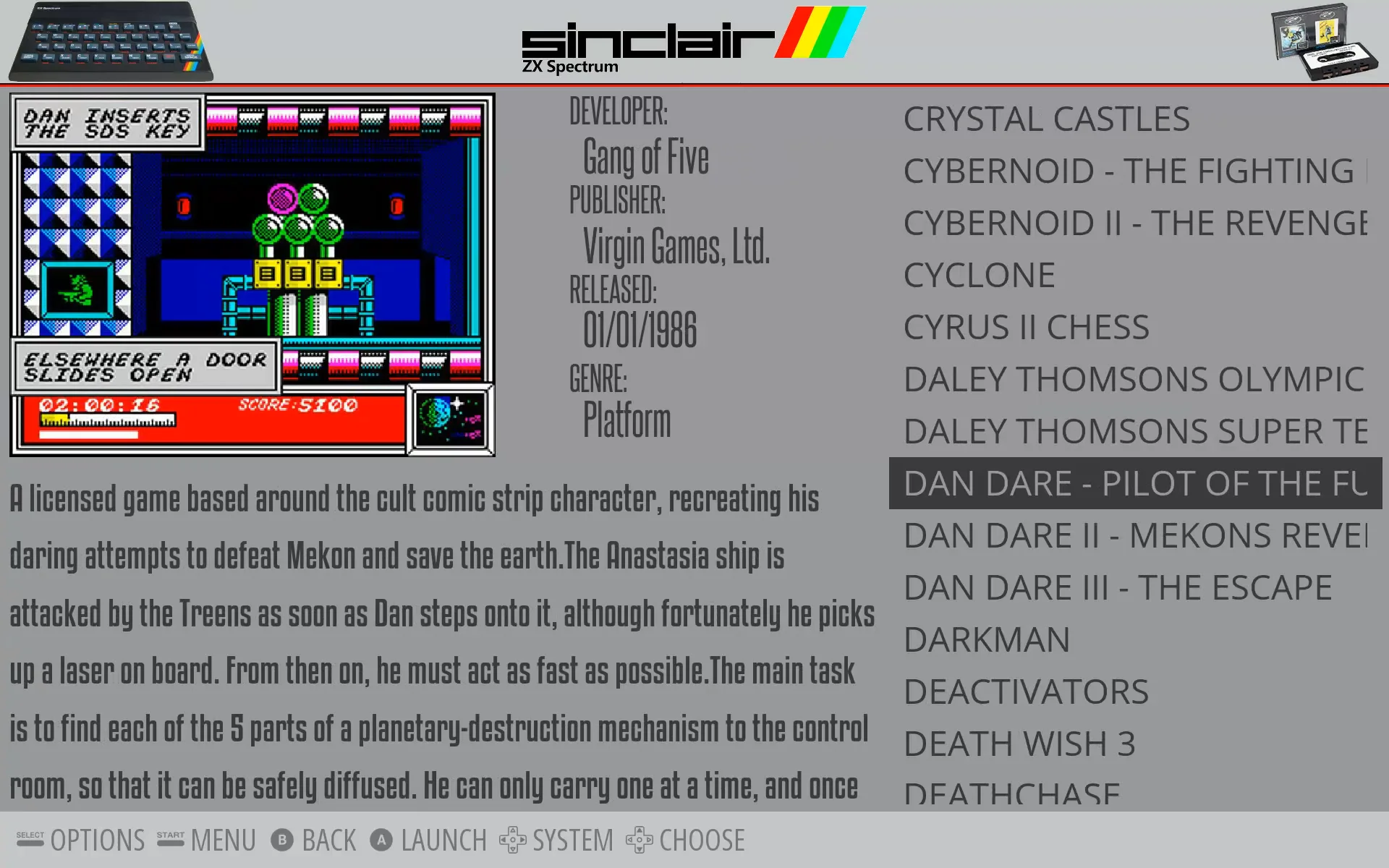 Sinclair ZX Spectrum collection (Emulation Station/Attract Sinclair ZX Spectrum collection (Emulation Station/Attract