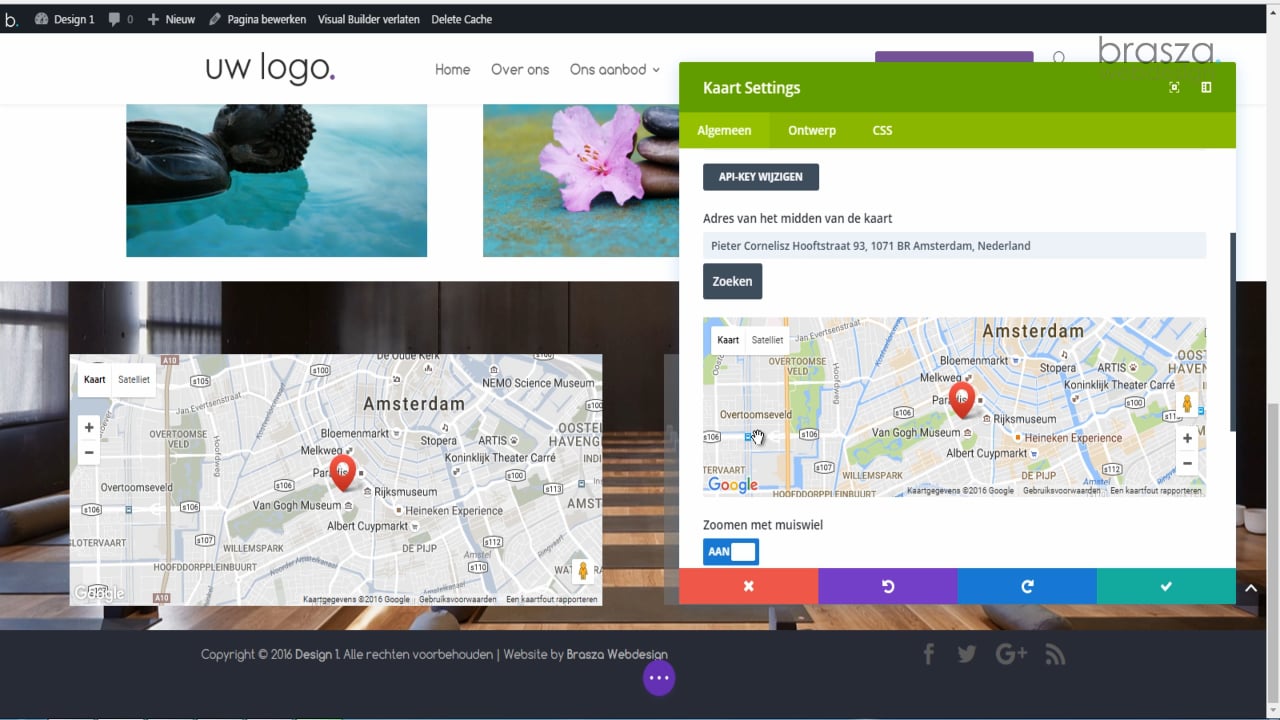 Google map aanpassen on Vimeo