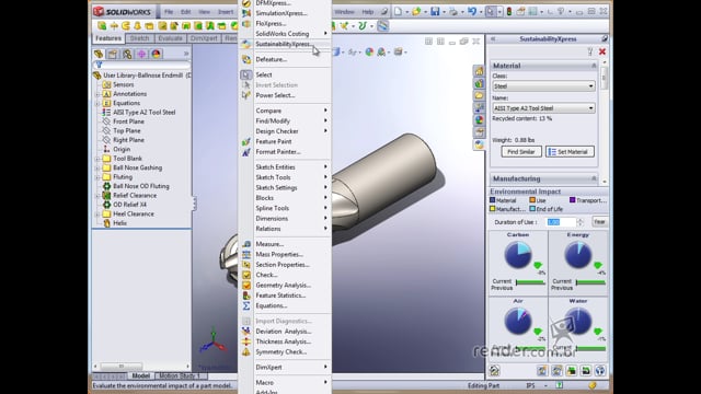 M1A1 - Conhecendo as Ferramentas de Sustentabilidade do SolidWorks