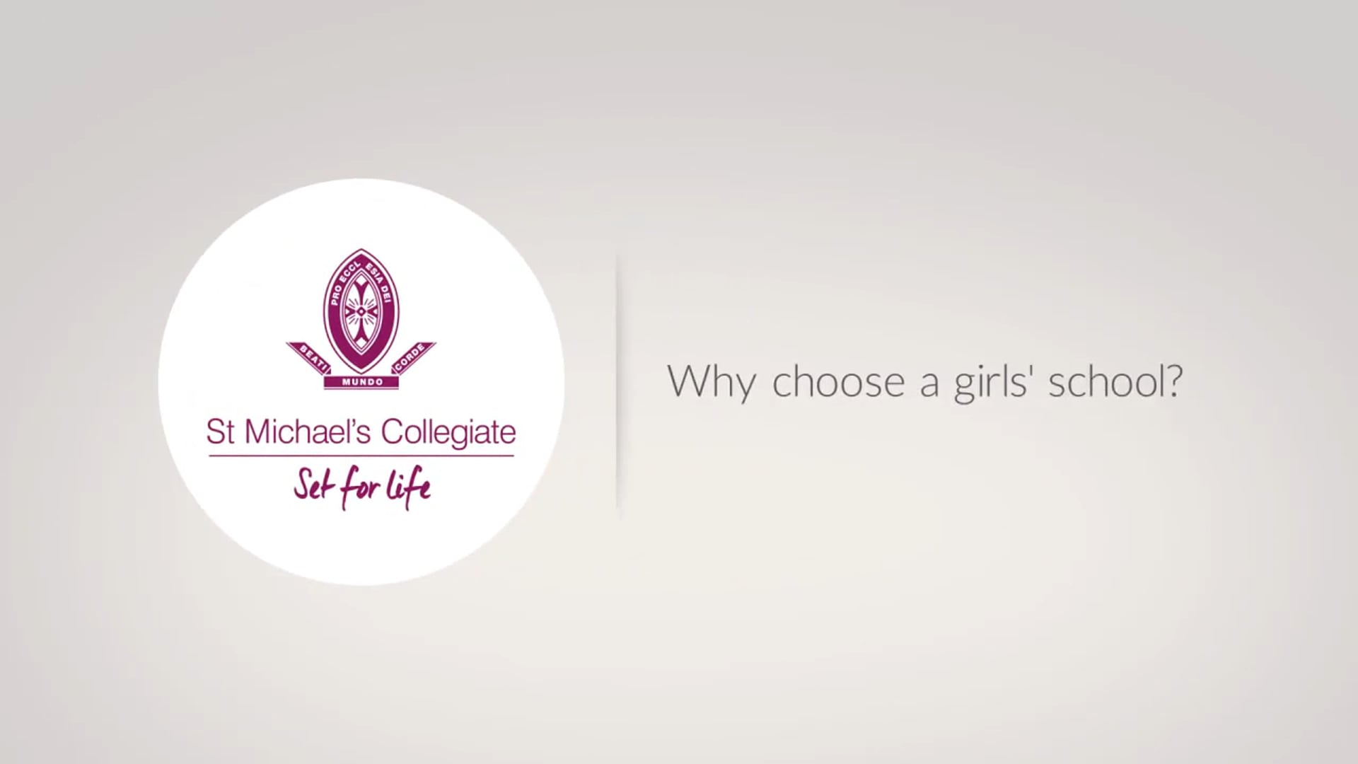 Why a girls' school?