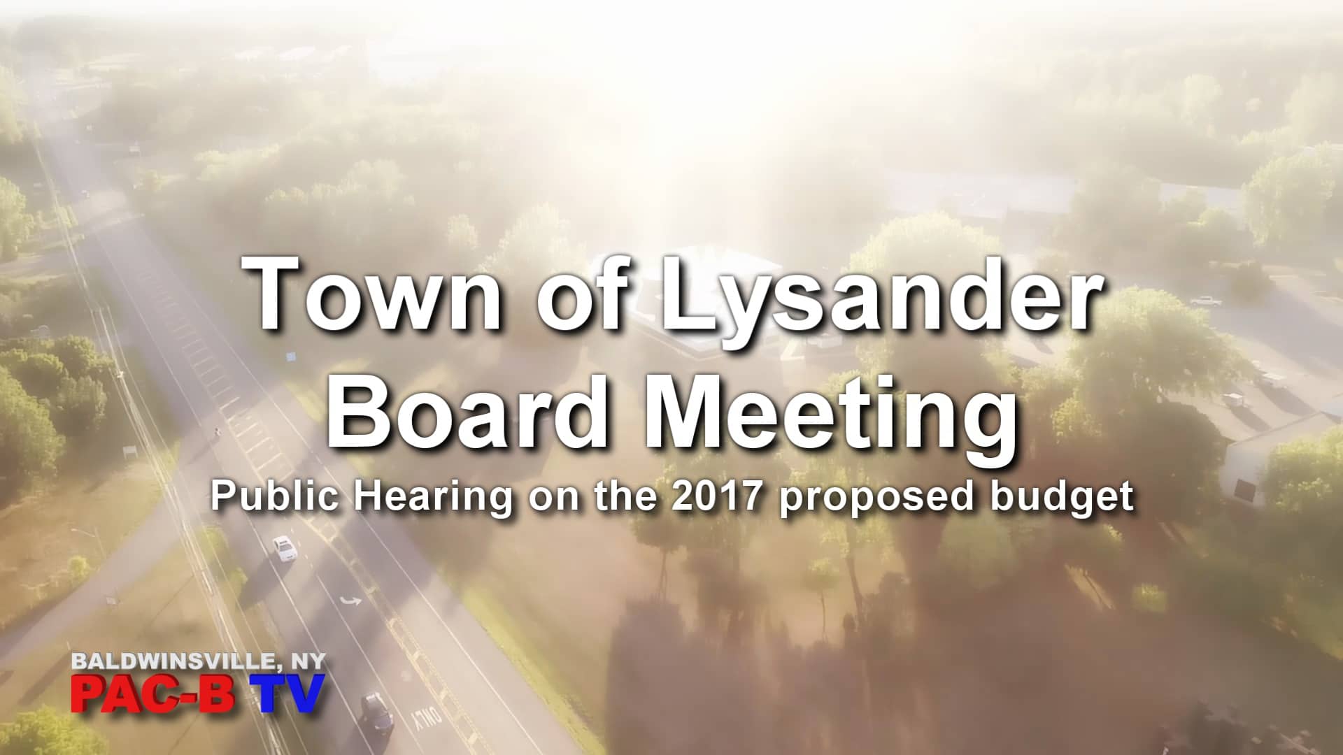 Lysander Town Board Meeting 11102016 PACBTV government on Vimeo