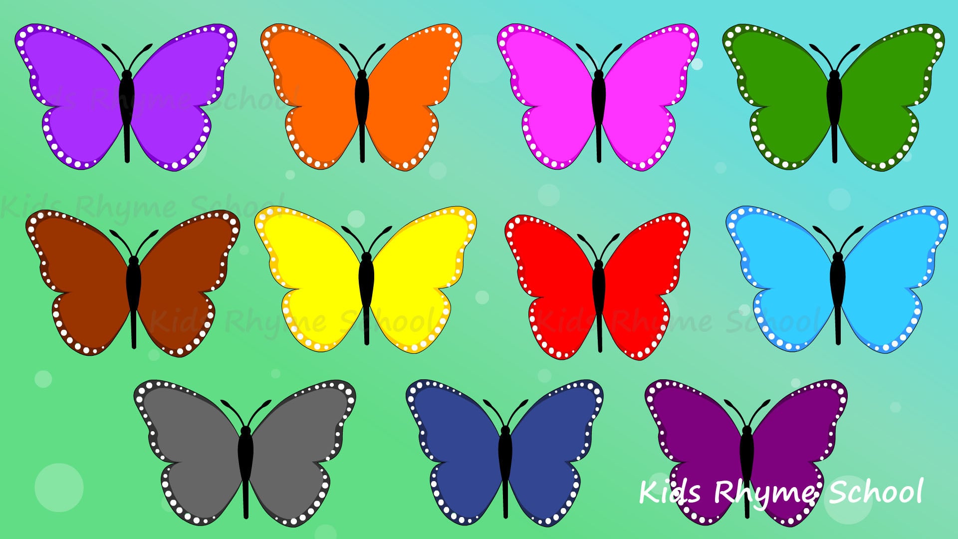 Learn colors with Butterflies │ Butterfly colors for kids │Kids Rhyme