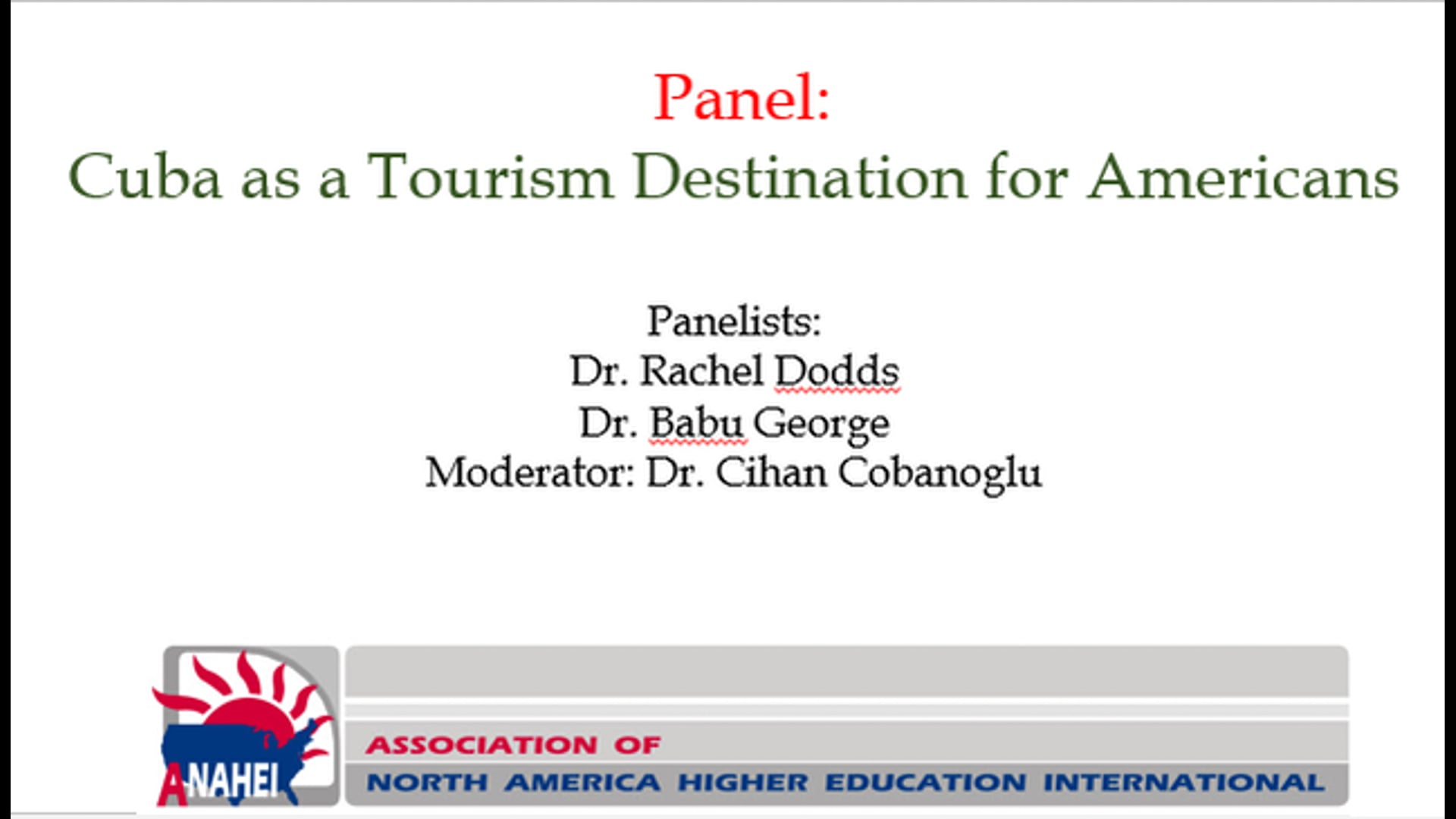 Panel: Cuba as a Tourism Destination for Americans