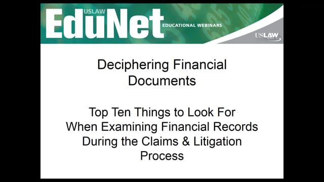 Top 10 things to look for when examining financial records during claims and l Video