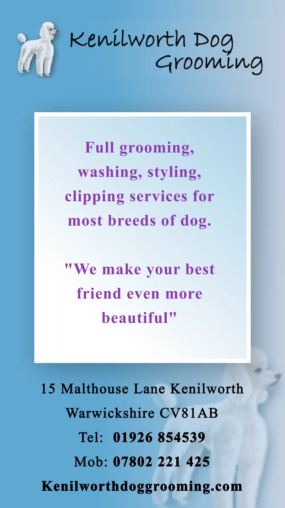 Kenilworth Dog Groomers on Vimeo