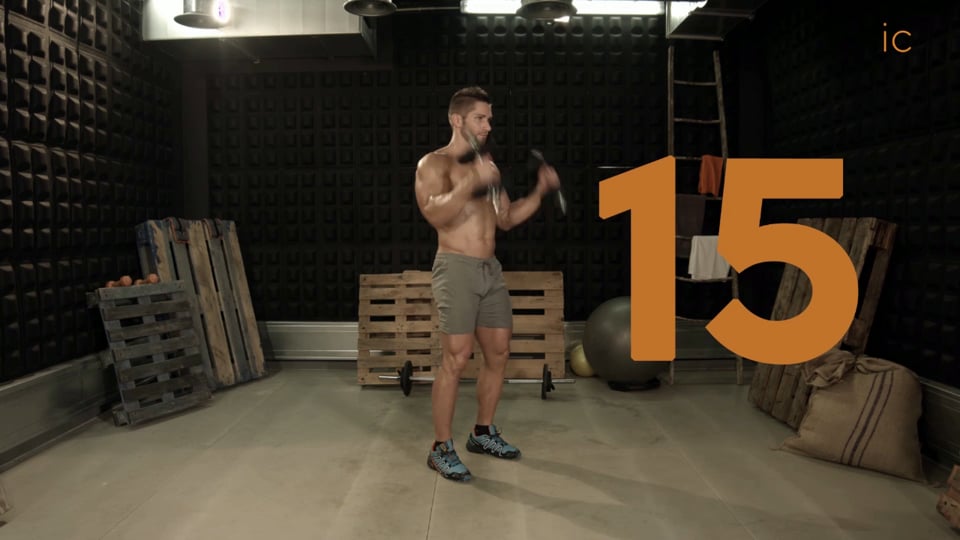 Curl Bíceps Frontal con Mancuerna