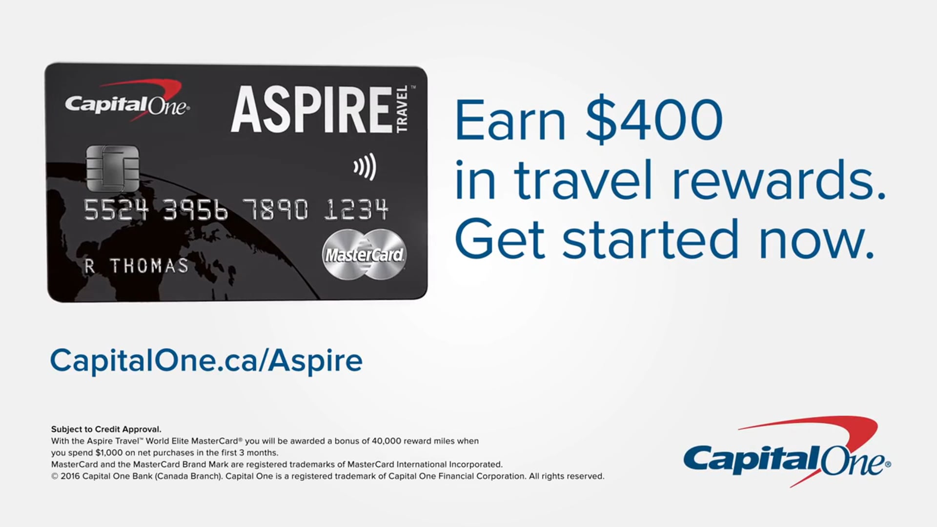 Aspire Travel World Elite MasterCard - Partial Redemption