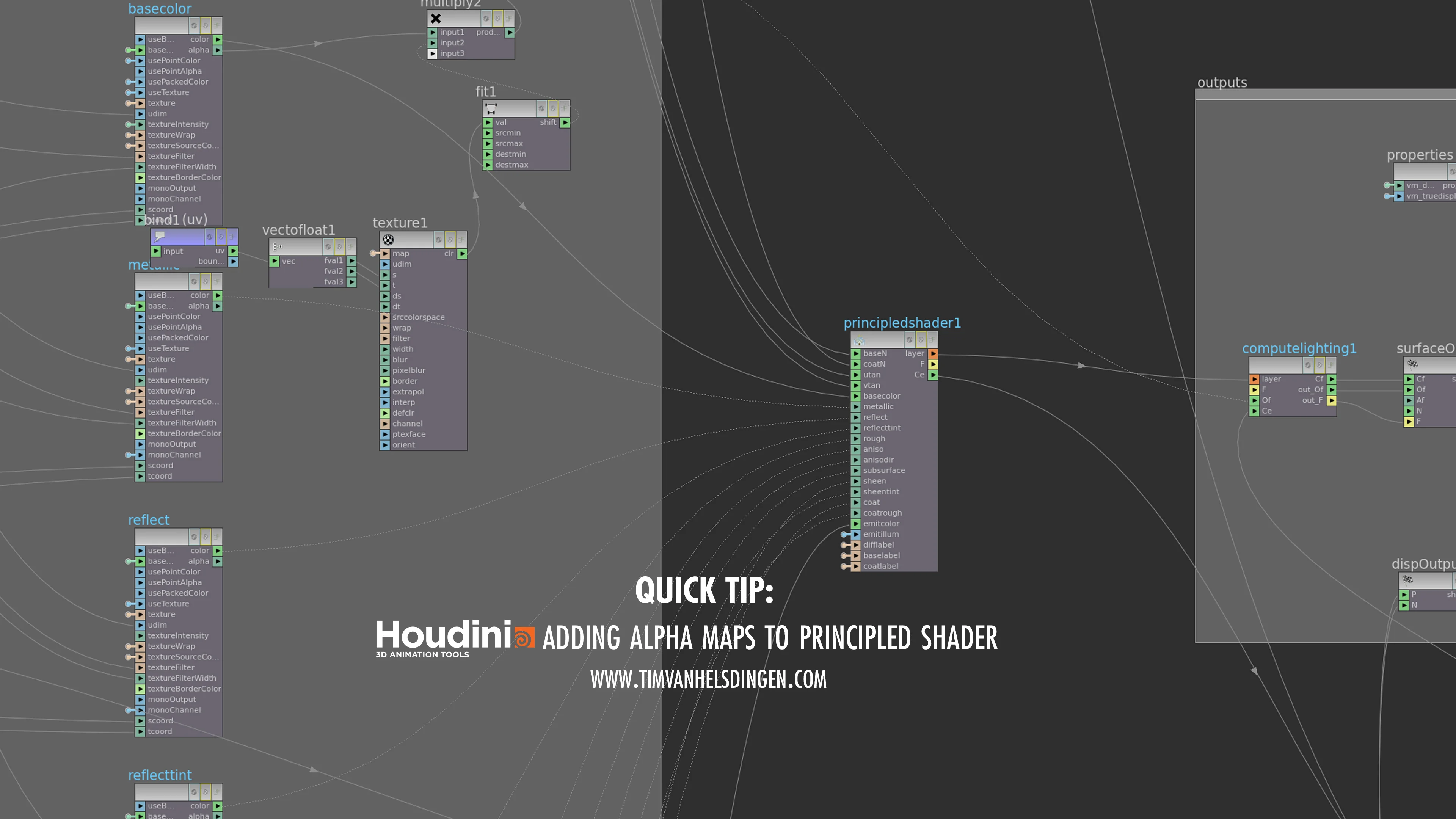 Houdini Quicktip - Adding Alpha Maps To Principled Shader on Vimeo