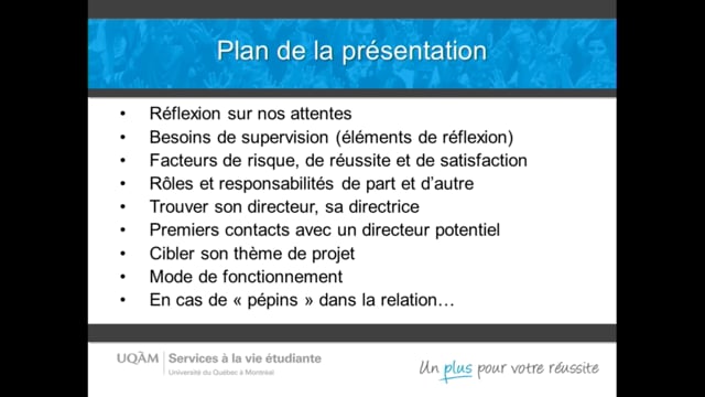Conférence: «Choisir son sujet de recherche et son directeur ou sa directrice : réflexions sur son style de rédaction et son besoin d’encadrement»