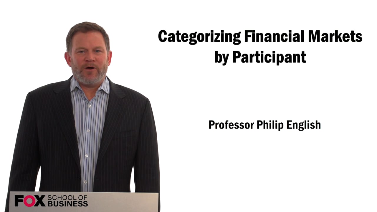 Categorizing Financial Markets by Participants