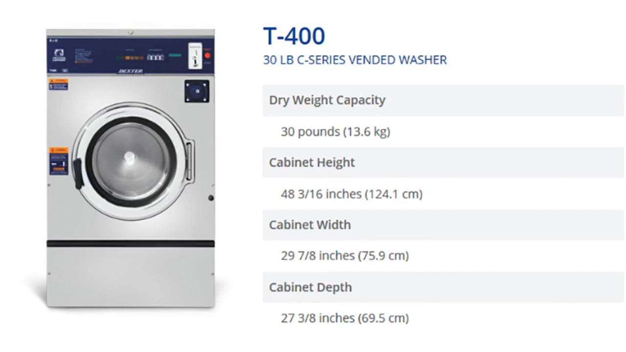 C Series Vended Washers Dexter T400 CSeries Vended Washer
