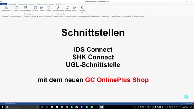 Schnittstelle GC OnlinePlus