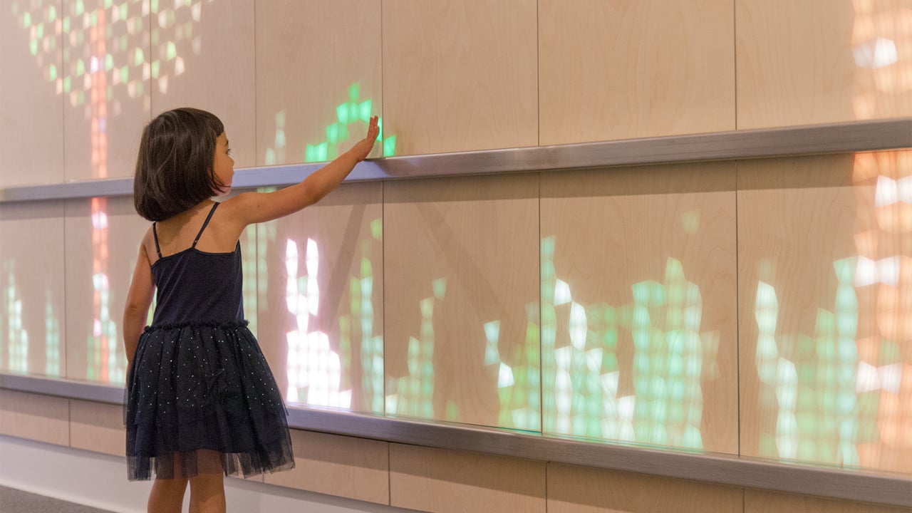 Screenshot of LUMES Light-emitting wood at Cabrini Hospital Malvern