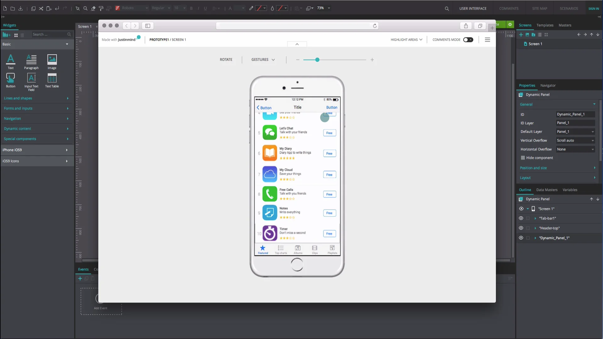 Free prototyping tool for web & mobile apps - Justinmind