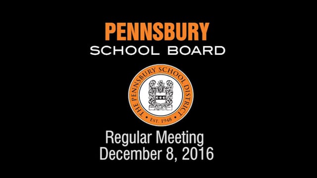 Pennsbury School Board Meeting for December 8, 2016
