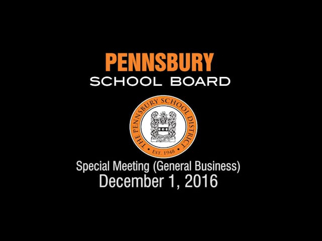 Pennsbury School Board Meeting for December 1, 2016