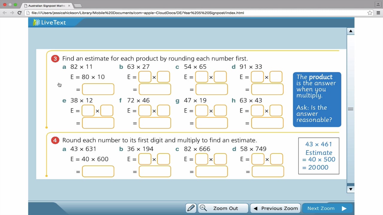 Year 5 Maths - Video 2-59 - Estimating Products on Vimeo