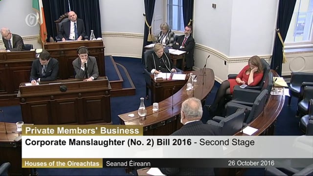 David Norris's Contribution to the Corporate Manslaughter (No2) Bill on 26th October 2016